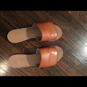 Express Cognac Slide Sandals Size 7